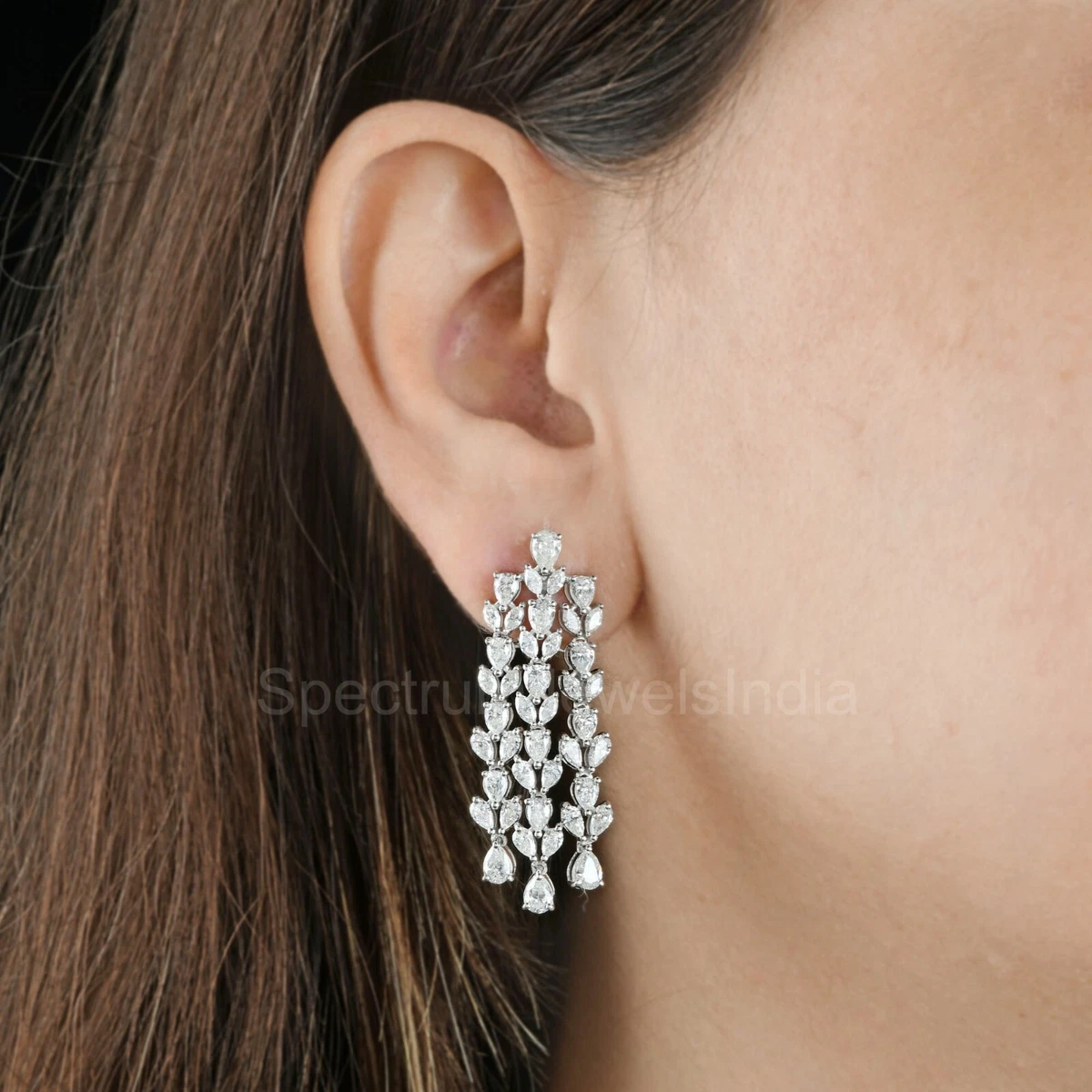 White chandelier best sale earrings