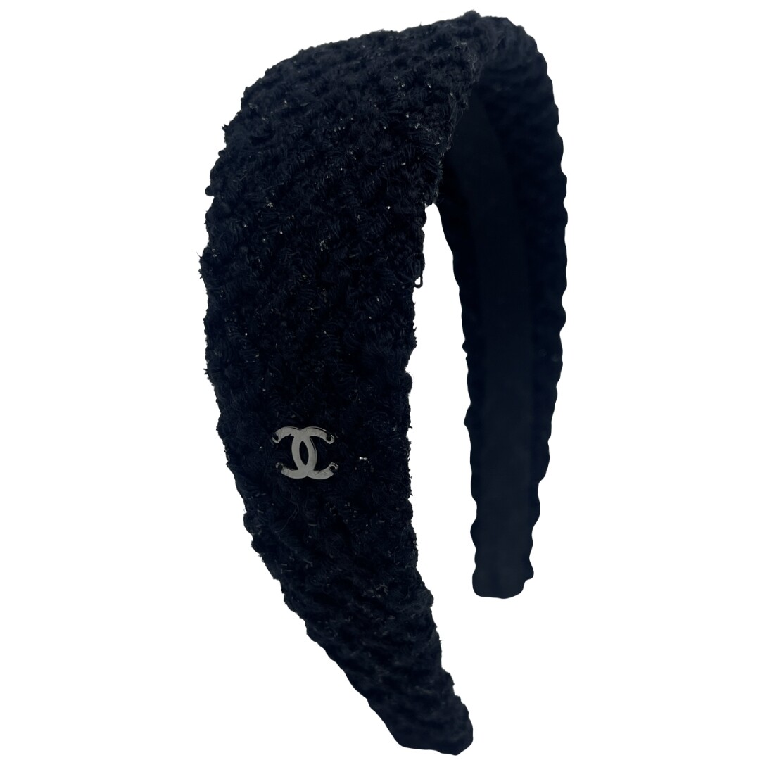 Authentic CHANEL CC Headband Black Velvet 22A Hair Accessory Authentic CHANEL CC Headband Black Velvet 22A Hair Accessory