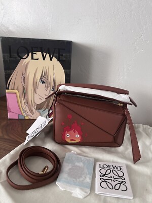 LOEWE x Howl's Moving Castle Calcifer Mini Puzzle Rust Calfskin - NWT w box. USA