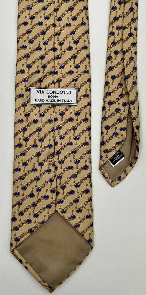 复古 Via Condotti 领带 - 罗马意大利 - 100% 真丝 — 第 2/4 张图片