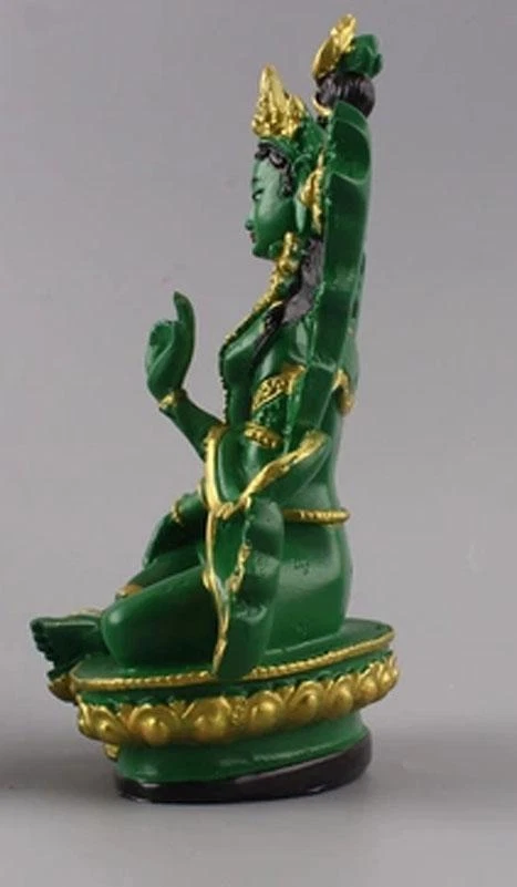 Feng Shui Tibetano Budismo Estatua Verde Tara Buda 13,5 cm Foto 2 de 4