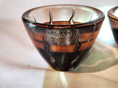 Kosta Boda TONGA Votives/Cups – Set of 2 – Designed by Monica Backstrom - EXC - Picture 3 of 6