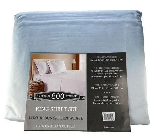 Parure De Lit King Size 1500 Fils, Coton égyptien 100%, Blanc, 5 Pièces, Neuve Sous Emballage