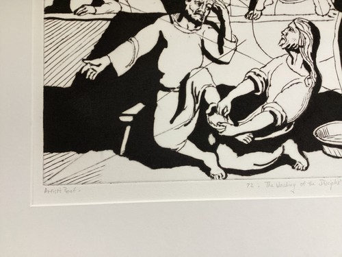 The Washing of The Disciples Feet Artists Proof Etching Francis Hoyland - Picture 2 of 12