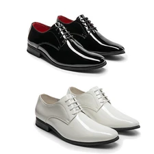 Men's Faux Patent  Leather Tuxedo Dress Oxford Classic Formal Shoes 8-13 US Size