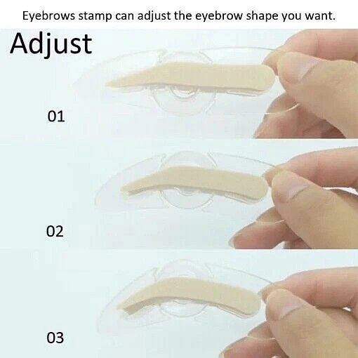 Eyebrow Stamp Powder Natural Shape Eye Makeup Waterproof Mirror ADJUSTABLE NEW - Image 3 of 4