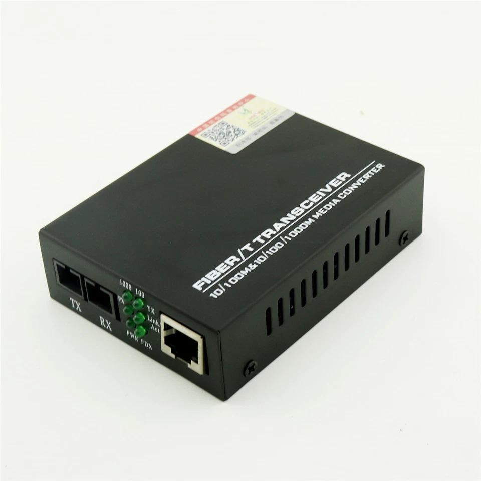 1pc Optical Media Converter RJ45 Single Mode Duplex Fiber SC Port Converter 25KM - Image 2 of 4