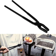 17" Forge Wolf Jaw Blacksmithing Tongs For Beginner Bladesmiths Craftsmen Master