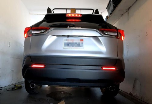 For Toyota RAV4 2019 2020 Pair LED Rear Fog Bumper Brake Light Red Tail Lamp Kit - Picture 10 of 10