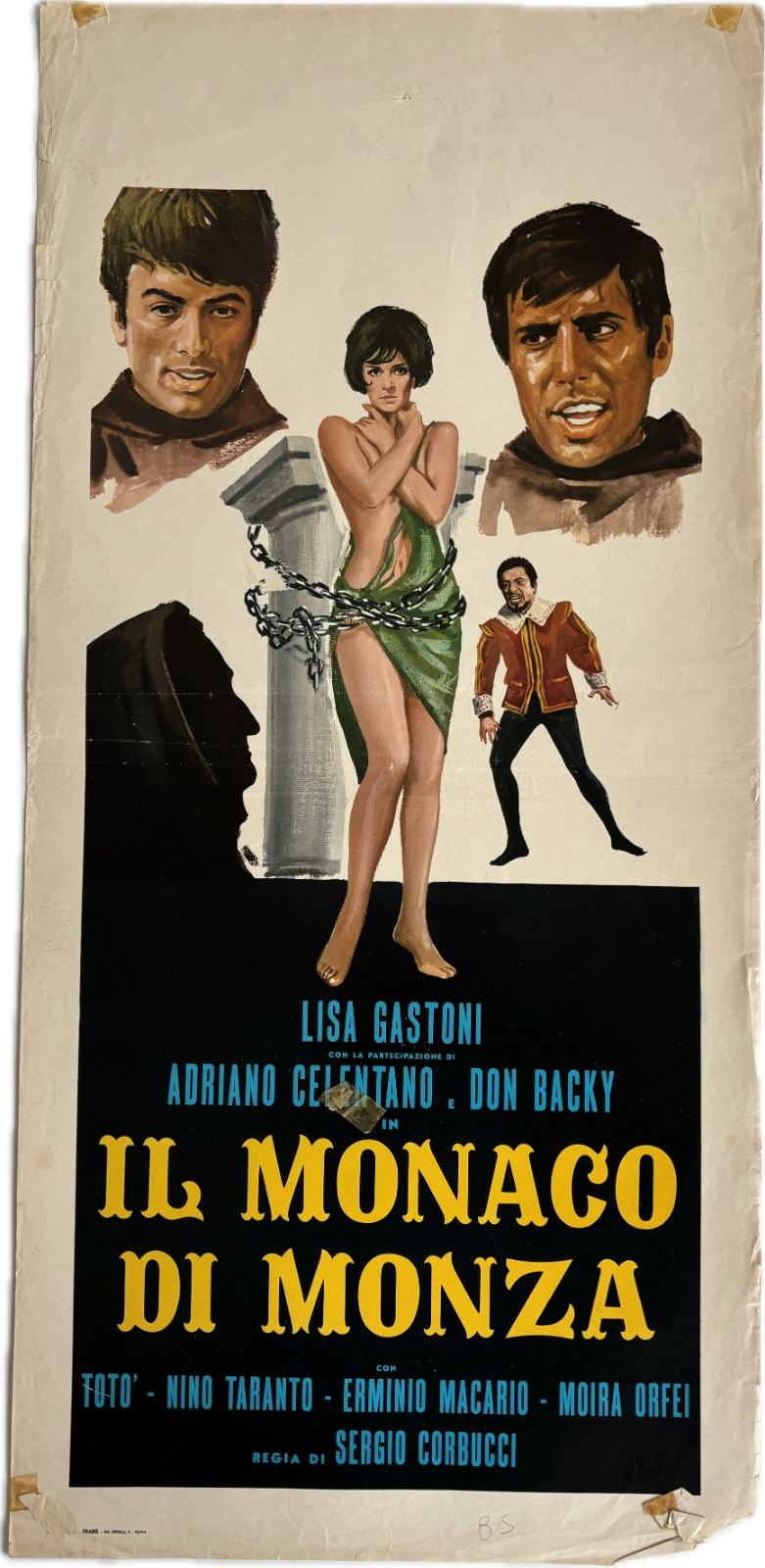 Locandina originale film Il monaco di Monza (1963) - Regia di Sergio Corbucci