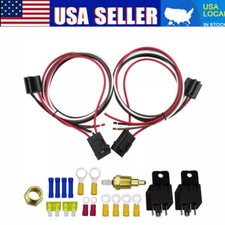 Dual Electric Cooling Fan Wire Harness Electric Fan Relay Kit Radiator Kit