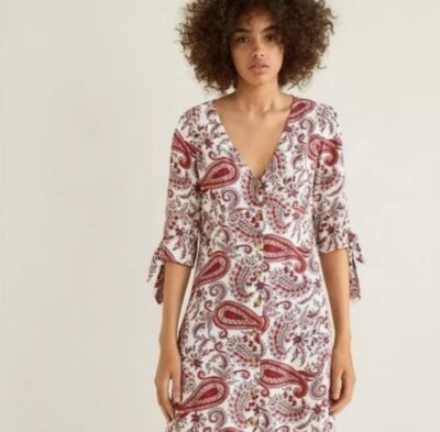 【関税＆送料込み】Palm Angels Paisley Patterned Dress $80 Mango Flowy Paisley Pattern Dress | eBay