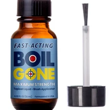 Boils skin treatment & brush applicator. Compare BoilX Ease boil remedy. Works! 