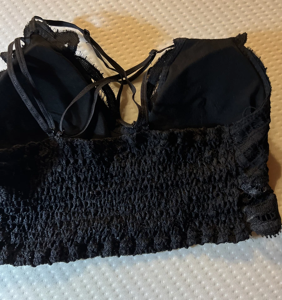 Anemone Bralette Lace Black Strappy Back Size M #1394 - Image 3 of 4