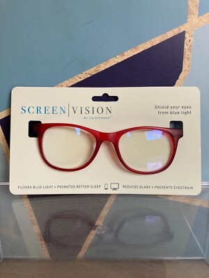 ICU Eyewear Screen Vision Glasses Filter Blue Light 100% UVA/UVB Protection RED