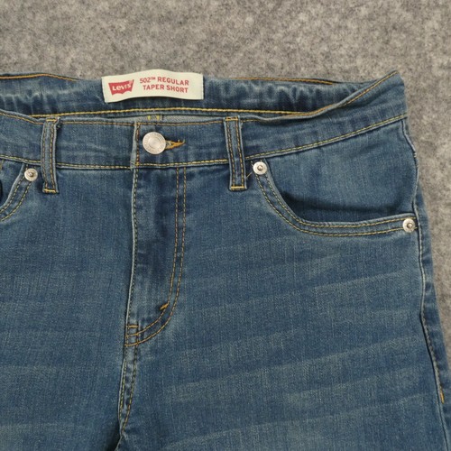 Levi's 502 Shorts Youth 16 Reg (28) Stretch Taper Denim Med Wash Fade 9" Inseam - Picture 5 of 12