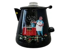 RETRO Enamelware Coffee Pot Percolator - BBQ  The Party's Fine Come On In