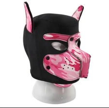 USA SELLER New Pup Play Pet Puppy Hood Role Play Dog Hood Cosplay Mask Head BDSM