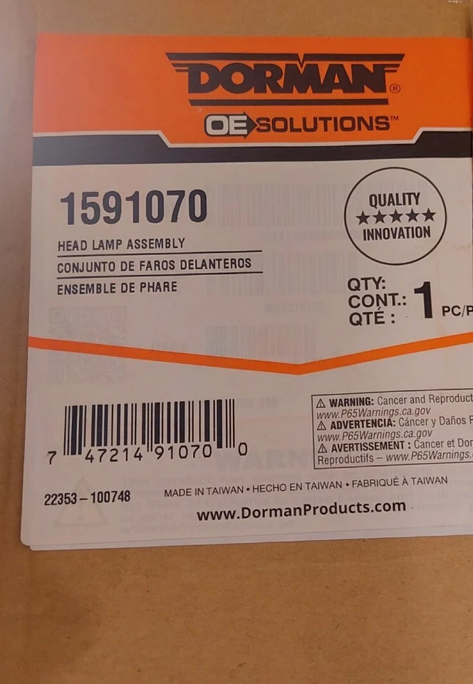 Conjunto de faros derecho Dorman 1591070 para Mazda 3 2004-2009 Foto 4 de 4