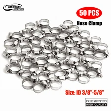 50x 3/8"-5/8" Adjustable Stainless Steel Drive Hose Clamps Fuel Line Worm Clip