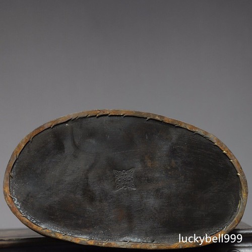 9.1" Old Antique Tibetan Buddhism Temple Bronze Gilt Guanyin Bodhisattva statue - Picture 9 of 9