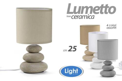 Lampada Lumetto da Tavolo Scrivania con base in Ceramica 25 cm 3 Colori - Foto 1 di 1