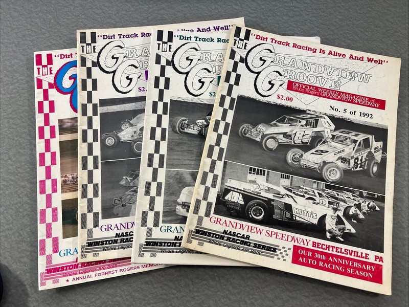 Vintage 1992 Grandview Groove Speedway (PA) Official Souveinir Program Lot Of 4