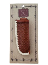 4" Trapper Knife Sheath Geometric Rawhide Vertical Carry Leather Sheath Only