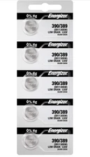 Energizer 390/389 389BPZ 1.55V Silver Oxide Electronic Button Battery Pack Of 5