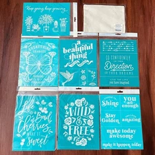 Chalk Couture Chalk Transfer Stencil Sz B RETIRED 8.5"x11" Lot W/Cosmetic Bag