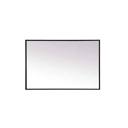 Elegant Decor Eternity Rectangle Modern MDF Wood/Iron Mirror in Black - Picture 3 of 11