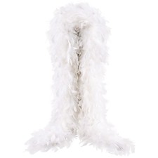THARAHT White Chandelle Turkey Feather Boa 2Yard 38g for DIY 2Yard-38g,