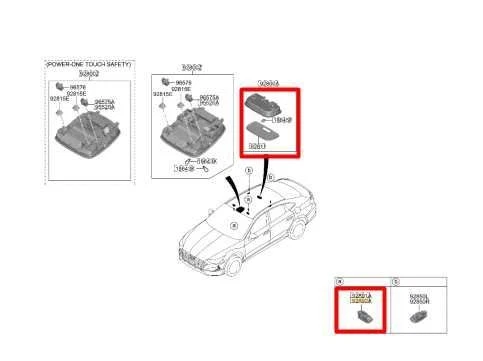 Luces de lectura interiores Hyundai Sonata SE 2020-2023 con luz de cortesía de carga Foto 2 de 4