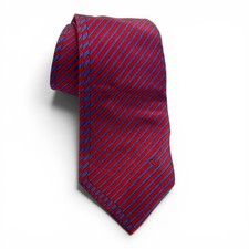 Mila Sch n Men's Vintage Luxury Italian Tie 100 Silk Red Blue Stripes