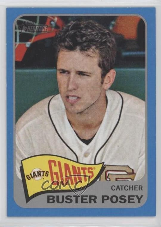 2014 Topps Heritage Blue Border Buster Posey #149 0s55