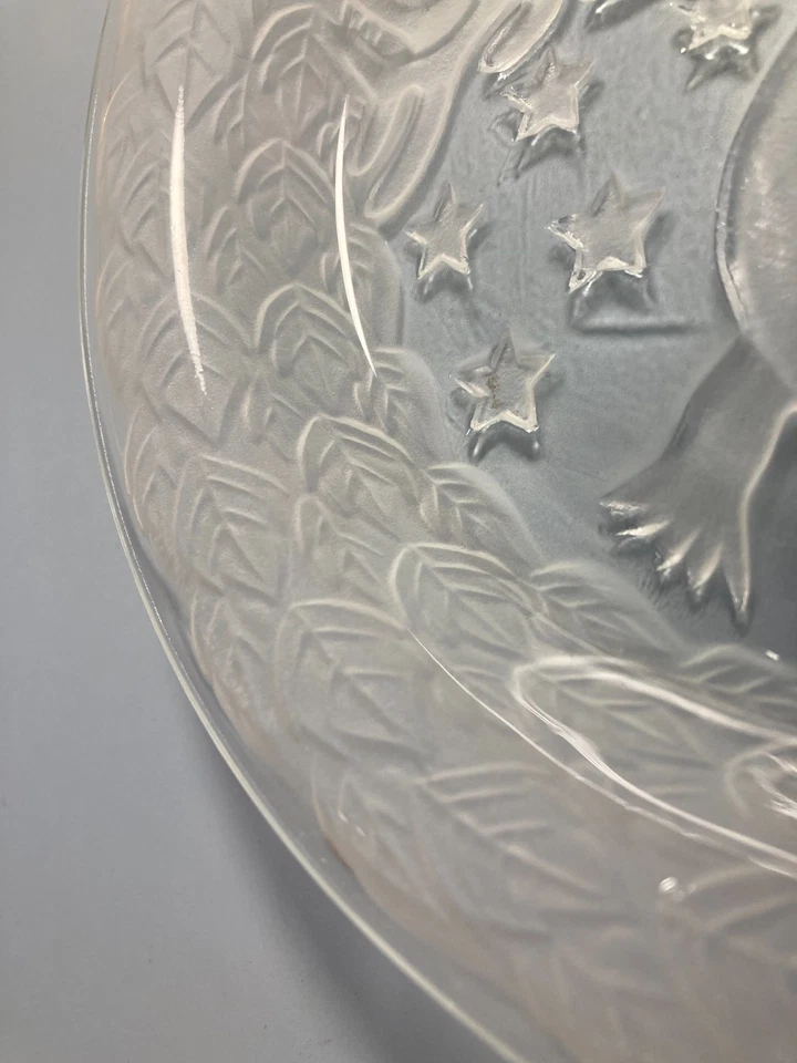 Plato para servir de vidrio grabado de renos y estrellas de 8" vacaciones de Navidad Foto 4 de 4
