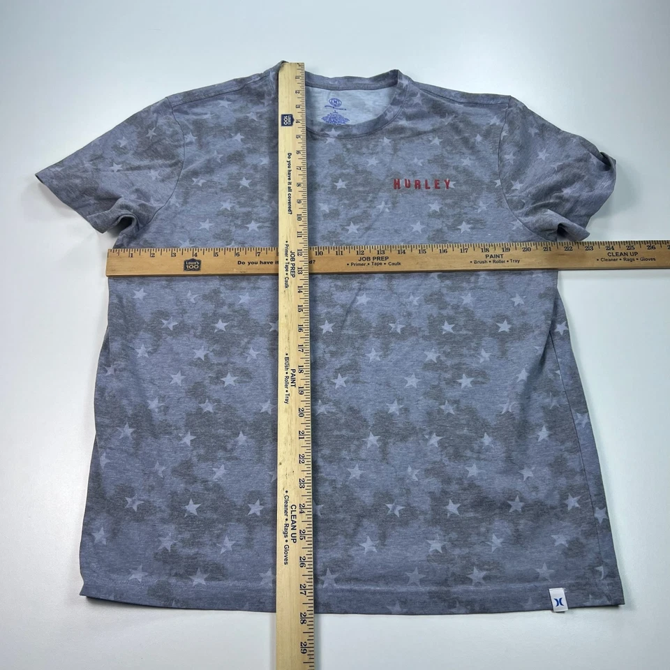 Camisa masculina Hurley grande azul estrelas geométrica gola redonda praia EUA casual - Imagem 4 de 4