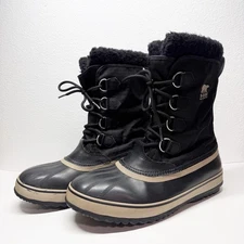 Sorel 1964 Pac Nylon Waterproof Snow Boots Black Size 10.5