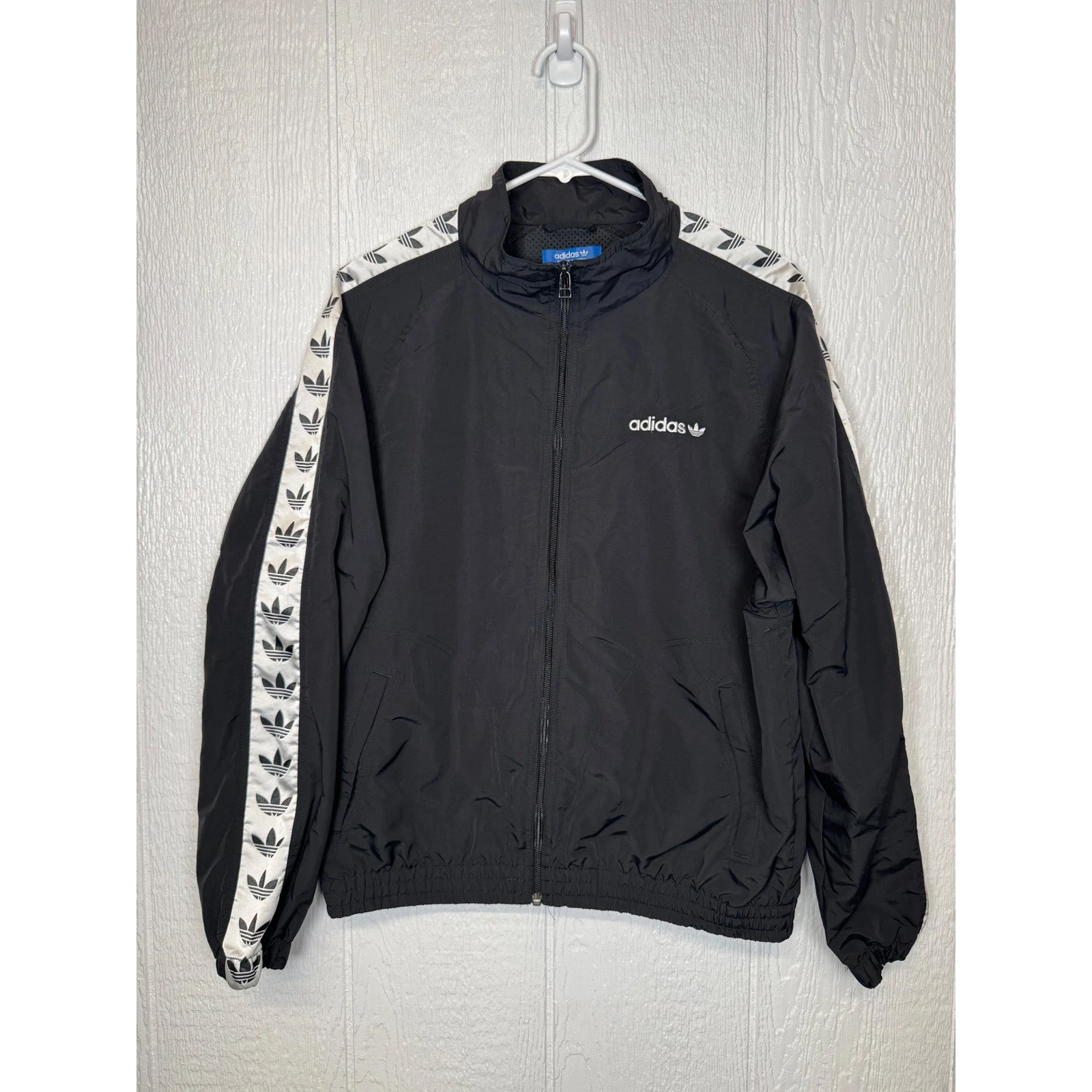 Adidas Originals TNT Trefoil Tape Windbreaker Black Mens M Blokecore Streetwear image 3