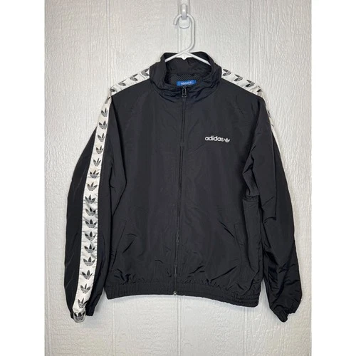 Adidas Originals TNT Trefoil Tape Windbreaker Black Mens M Blokecore Streetwear image 3