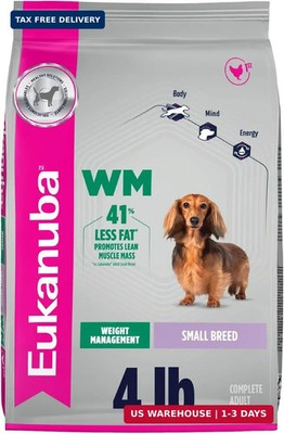 Eukanuba Weight Management Small Breed Adult Dry Dog Food, 4 lb Bag