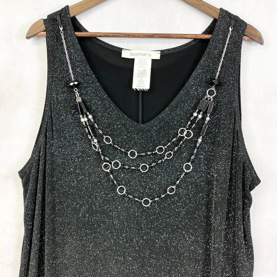 Vestido para mujer Roamans 20W brillante talla grande ropa de noche vacaciones glamour formal Foto 2 de 4