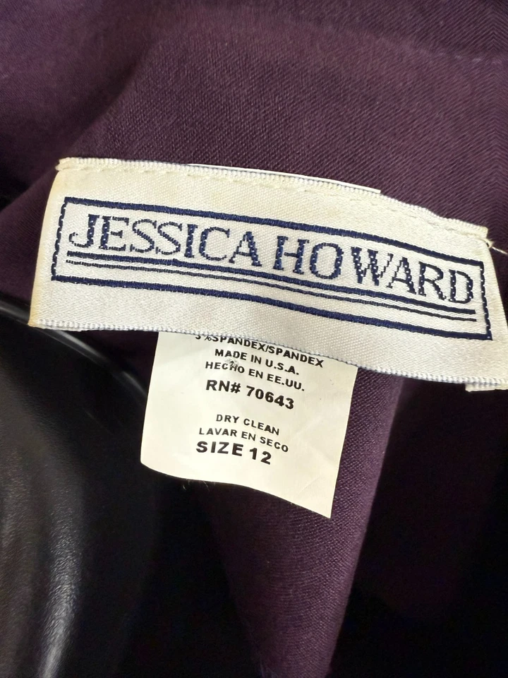 Jessica Howard Women's Blazer Jacket with Shoulder Pads Plum Size 12 Office Work - Image 3 of 4