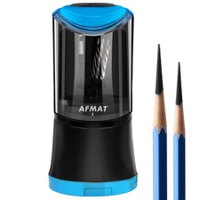 AFMAT Rechargeable Long Point Pencil Sharpener, 2 Holes, Fast Sharpen & Auto ...