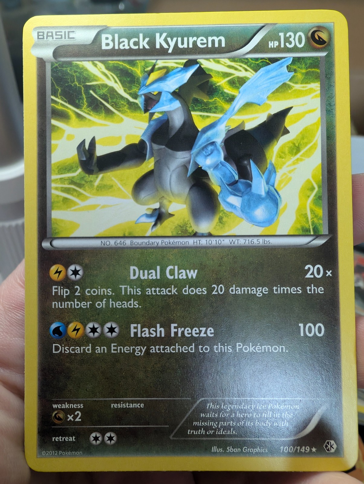 Pokémon TCG Black Kyurem Boundaries Crossed 100/149 Regular Rare - NM: Near Mint