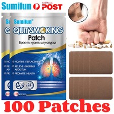 100PCS Anti Smoke Patches Lung Care Smoking Cessation Craving Relief Plasters AU