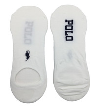 Polo Ralph Lauren Men's No Show 3-Pairs Logo Dress Liners, White, Sock Sz 10-13
