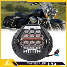 7 Inch LED DRL Headlight Plug & Play For Harley Touring Street Glide 2014-2023