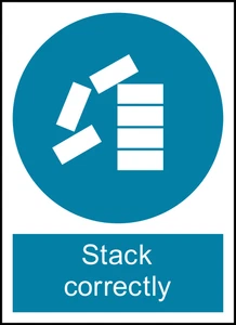 Stack Correctly Safety PPE Warning Self Adhesive Vinyl Sticker