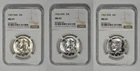 1965 to 1967 SMS 50c Kennedy Half Dollar NGC Graded MS 67 Three Coin Lot